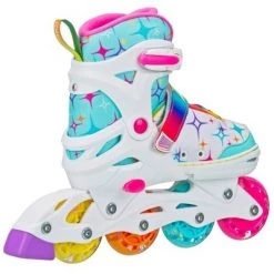 Roller Derby Stryde Lighted Girl's Adjustable Skate White/Teal