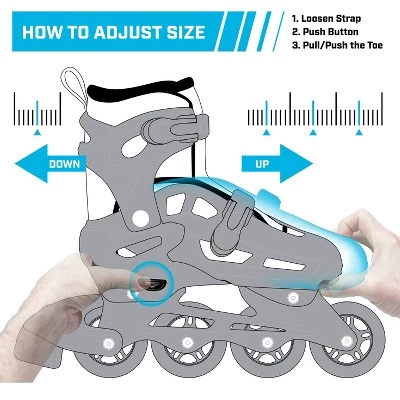 Roller Derby Stryde Lighted Girl's Adjustable Skate White/Teal 5 Roller Derby Stryde Lighted Girl's Adjustable Skate White/Teal - Image 5