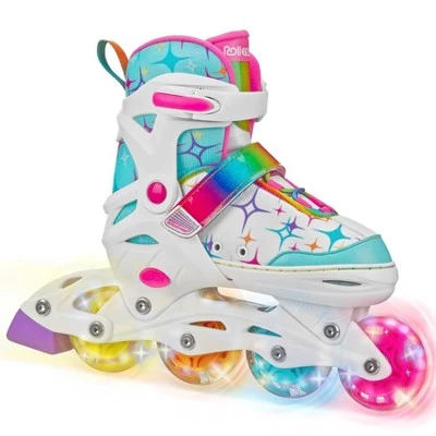 Roller Derby Stryde Lighted Girl's Adjustable Skate White/Teal 7 Roller Derby Stryde Lighted Girl's Adjustable Skate White/Teal - Image 7