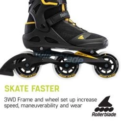 Rollerblade 07100200S25-7 Macroblade 100 3WD Men's Adult Performance Inline Skate Size 6, Black/Yellow -Riding Toys, Scooters & Hoverboards shop unnamed file 1094