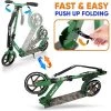 Hurtle Renegade Lightweight Foldable Teen and Adult Adjustable Ride On 2 Wheel Transportation Commuter Kick Scooter, Camouflage