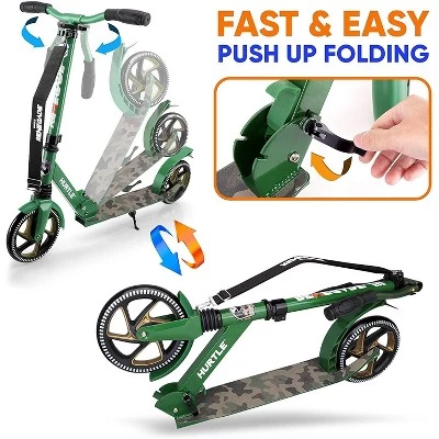 Hurtle Renegade Lightweight Foldable Teen and Adult Adjustable Ride On 2 Wheel Transportation Commuter Kick Scooter, Camouflage 1 Hurtle Renegade Lightweight Foldable Teen and Adult Adjustable Ride On 2 Wheel Transportation Commuter Kick Scooter, Camouflage