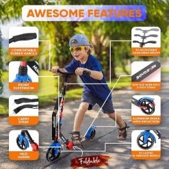 Hurtle Renegade Lightweight Foldable Teen and Adult Adjustable Ride On 2 Wheel Transportation Commuter Kick Scooter w/ Adjustable Handlebar, Graffiti -Riding Toys, Scooters & Hoverboards shop unnamed file 1333