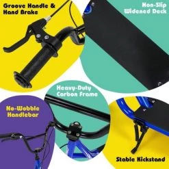 Costway Kick Scooter Carbon Steel Frame W/12'' Air Filled Wheel Youth Kids -Riding Toys, Scooters & Hoverboards shop unnamed file 1353