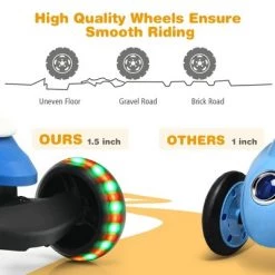 Costway Honeyjoy Portable 3 Wheel Kids Scooter with Gravity Steering System PurpleBlueGreen -Riding Toys, Scooters & Hoverboards shop unnamed file 1398