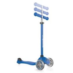Globber Primo Navy Blue 3-Wheel Kids Kick Scooter with Adjustable Height and Comfortable Grips for Boys and Girls