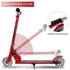Costway Folding Aluminum 2 Wheel Kids Kick Scooter Adjustable Height LED Light Up -Riding Toys, Scooters & Hoverboards shop unnamed file 1445