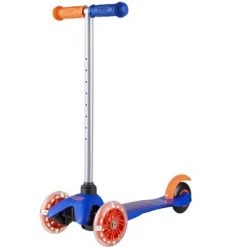 Ignight Blue/Orange 3 Wheel Kids Scooter W/ Light Up Wheels & Tbar