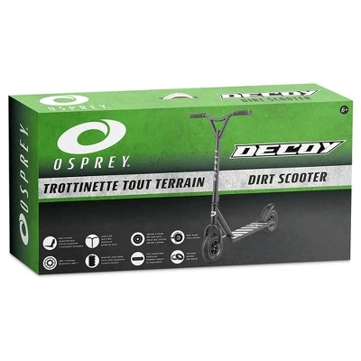 Osprey All Terrain Decoy Dirt Off Road Trail Aluminum Scooter with Steel Y Frame Handlebar and Durable Chunky Pneumatic Tires, Black 3 Osprey All Terrain Decoy Dirt Off Road Trail Aluminum Scooter with Steel Y Frame Handlebar and Durable Chunky Pneumatic Tires, Black - Image 3