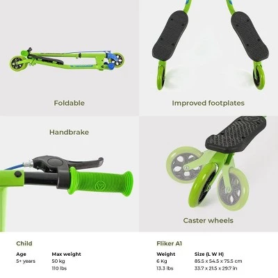 Y-Volution Yvolution Y Fliker Air A1 Wiggle Scooter Green 2 Y-Volution Yvolution Y Fliker Air A1 Wiggle Scooter Green - Image 2