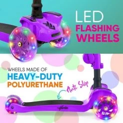 Hurtle ScootKid 3 Wheel Toddler Child Mini Ride On Toy Tricycle Scooter with Colorful LED Light Up Smooth Rolling Wheels, Purple -Riding Toys, Scooters & Hoverboards shop unnamed file 1596
