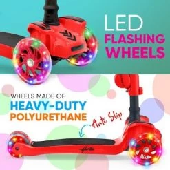 Hurtle ScootKid 3 Wheel Toddler Child Mini Ride On Toy Tricycle Scooter with Adjustable Handlebar, Foldable Seat, and LED Light Up Wheels, Red 6 Hurtle ScootKid 3 Wheel Toddler Child Mini Ride On Toy Tricycle Scooter with Adjustable Handlebar, Foldable Seat, and LED Light Up Wheels, Red -Riding Toys, Scooters & Hoverboards shop unnamed file 1608