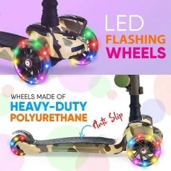 Sound Around Hurtle ScootKid 3 Wheel Child Toddler Toy Scooter with LED Wheel Lights and Adjustable Height for Ages 1 to 14 Years Old, Camo -Riding Toys, Scooters & Hoverboards shop unnamed file 1724