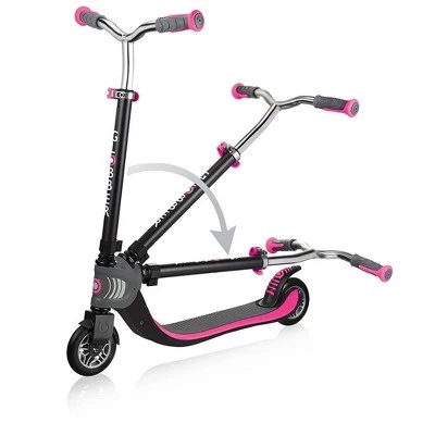 Globber Flow 125 Foldable Kick Scooter - Black/Pink 3 Globber Flow 125 Foldable Kick Scooter - Black/Pink - Image 3