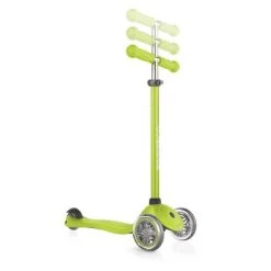 Globber Primo 3-Wheel Kids Kick Scooter with Adjustable Height and Comfortable Grips for Boys and Girls, Green