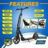 SereneLife SLTS13 Foldable Kick Scooter with 2 Large Wheels for Adults and Kids with Adjustable Grip Handlebars and Anti Slip Rubber Deck, Camo