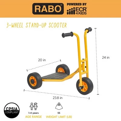 RABO powered by ECR4Kids 3-Wheel Stand-Up Scooter, Premium Toddler Scooter for Kids (Yellow/Black) 3 RABO powered by ECR4Kids 3-Wheel Stand-Up Scooter, Premium Toddler Scooter for Kids (Yellow/Black) - Image 3