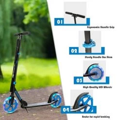 Costway Folding Sports Kick Scooter w/LED Wheels for Kids Teens Pink Blue -Riding Toys, Scooters & Hoverboards shop unnamed file 2021