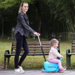 Costway Kids Scooter 3 In 1 Blue Kick Wheel Adjust Handle Bar w Storage Christmas Gift