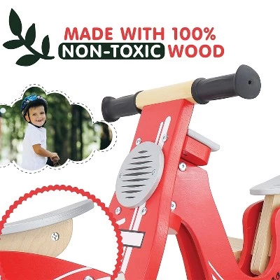 Leo & Friends Kid's' Wooden Red Scooter Bike 2 Leo & Friends Kid's' Wooden Red Scooter Bike - Image 2