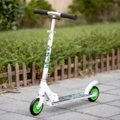 Aosom One-click Folding Kids Kick Scooter w/ Adjustable Handlebar, Push Rider with Kickstand, Dual Brake System, Durable Wheels & Sturdy Bearings, for Boys and Girls