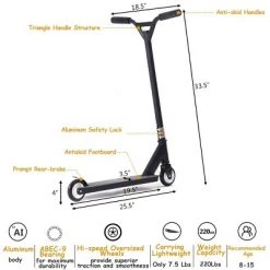 Costway Aluminum Portable Kick Scooter for Kids Children w/PU Wheels Outdoor Black -Riding Toys, Scooters & Hoverboards shop unnamed file 2067