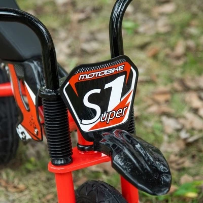 Qaba 12" Kids Balance Bike, No Pedal Training Bicycle, Motorbike Look, Steel Frame, with Inflatable Rubber Tires, Handlebar, PU Seat, for 3-6 Years Old, Red 4 Qaba 12" Kids Balance Bike, No Pedal Training Bicycle, Motorbike Look, Steel Frame, with Inflatable Rubber Tires, Handlebar, PU Seat, for 3-6 Years Old, Red - Image 4