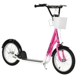 Aosom Youth Scooter, Kick Scooter with Adjustable Handlebars, Double Brakes, 16" Inflatable Rubber Tires, Basket, Cupholder, Mudguard Ages 5-12 years old -Riding Toys, Scooters & Hoverboards shop unnamed file 2130