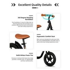 Joystar Roller No Pedal 12 Inch Kids Toddler Training Balance Bike Bicycle, with Step Through Frame and Footrests, for Ages 4 to 6, Black -Riding Toys, Scooters & Hoverboards shop unnamed file 217