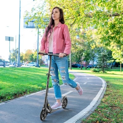 Soozier Foldable Kick Scooter for Teens Ages 12 Years and Up, Lightweight Scooters with Big Wheels, Adjustable Handlebars, One-Kick Open Mechanism and Dual Brakes System for Adult Teenage 2 Soozier Foldable Kick Scooter for Teens Ages 12 Years and Up, Lightweight Scooters with Big Wheels, Adjustable Handlebars, One-Kick Open Mechanism and Dual Brakes System for Adult Teenage - Image 2