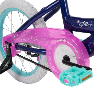 Huffy 16" Glitter Kids' Bike - Dark Purple 3 Huffy 16" Glitter Kids' Bike - Dark Purple - Image 3