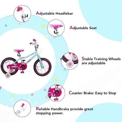 JOYSTAR Paris Kids Bike, Girls Bicycle for Ages 2-4, 32 to 41 Inches Tall, with Training Wheels and Coaster Brakes 2 JOYSTAR Paris Kids Bike, Girls Bicycle for Ages 2-4, 32 to 41 Inches Tall, with Training Wheels and Coaster Brakes - Image 2