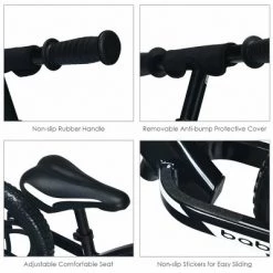 Costway Babyjoy 12'' Balance Bike Kids No-Pedal Learn To Ride Pre Bike w/ Adjustable Seat PinkBlackBlue -Riding Toys, Scooters & Hoverboards shop unnamed file 259