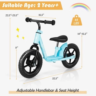 Costway Babyjoy 11'' Kids Balance Bike w/ Footrest No Pedal Toddler Training Bike WhiteBlueBlack 3 Costway Babyjoy 11'' Kids Balance Bike w/ Footrest No Pedal Toddler Training Bike WhiteBlueBlack - Image 3