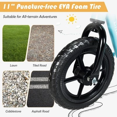 Costway Babyjoy 11'' Kids Balance Bike w/ Footrest No Pedal Toddler Training Bike WhiteBlueBlack 4 Costway Babyjoy 11'' Kids Balance Bike w/ Footrest No Pedal Toddler Training Bike WhiteBlueBlack - Image 4