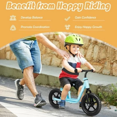 Costway Babyjoy 11'' Kids Balance Bike w/ Footrest No Pedal Toddler Training Bike WhiteBlueBlack 5 Costway Babyjoy 11'' Kids Balance Bike w/ Footrest No Pedal Toddler Training Bike WhiteBlueBlack - Image 5