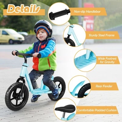 Costway Babyjoy 11'' Kids Balance Bike w/ Footrest No Pedal Toddler Training Bike WhiteBlueBlack 7 Costway Babyjoy 11'' Kids Balance Bike w/ Footrest No Pedal Toddler Training Bike WhiteBlueBlack - Image 7