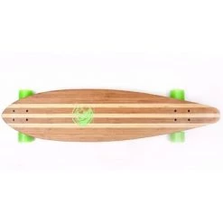 White Wave Longboards Drop Deck 40 Inch Bamboo Canadian Maple Longboard Skateboard with Hooligan Wheels, Aluminum Trucks, and ABEC 9 Bearings, Pintail