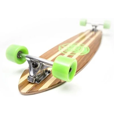 White Wave Longboards Drop Deck 40 Inch Bamboo Canadian Maple Longboard Skateboard with Hooligan Wheels, Aluminum Trucks, and ABEC 9 Bearings, Pintail 4 White Wave Longboards Drop Deck 40 Inch Bamboo Canadian Maple Longboard Skateboard with Hooligan Wheels, Aluminum Trucks, and ABEC 9 Bearings, Pintail - Image 4