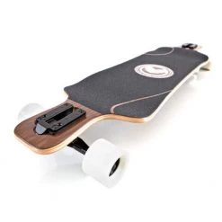 Black Longboards Drop Deck 38 Inch Exotic Wood Canadian Maple Longboard Skateboard with Hooligan Wheels, Aluminum Trucks, and ABEC 9 Bearings, Samurai