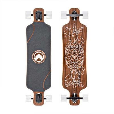 Black Longboards Drop Deck 38 Inch Exotic Wood Canadian Maple Longboard Skateboard with Hooligan Wheels, Aluminum Trucks, and ABEC 9 Bearings, Samurai 4 Black Longboards Drop Deck 38 Inch Exotic Wood Canadian Maple Longboard Skateboard with Hooligan Wheels, Aluminum Trucks, and ABEC 9 Bearings, Samurai - Image 4