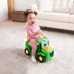 John Deere Johnny Tractor Ride-On Toy with Lights and Sound