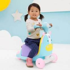 Skip Hop Kids' 3-in-1 Ride On Scooter and Wagon Toy - Unicorn