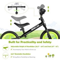 Costway HoneyJoy Kids Balance Bike No Pedal Training Bicycle w/Adjustable Handlebar & Seat YellowBlackBlueRed -Riding Toys, Scooters & Hoverboards shop unnamed file 324
