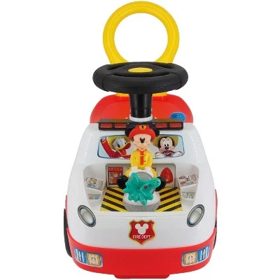 Kiddieland Disney Mickey Mouse Fire Truck Activity Interactive Ride On Car with Music, Interactive Engine Button, and Lights for Ages 12-36 Months 4 Kiddieland Disney Mickey Mouse Fire Truck Activity Interactive Ride On Car with Music, Interactive Engine Button, and Lights for Ages 12-36 Months - Image 4