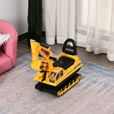 HOMCOM NO POWER Ride On Excavator Toy Tractors Digger Movable Scooter Walker Pretend Play Toddler Construction Truck Basket Storage For Boys Girls 1 HOMCOM NO POWER Ride On Excavator Toy Tractors Digger Movable Scooter Walker Pretend Play Toddler Construction Truck Basket Storage For Boys Girls