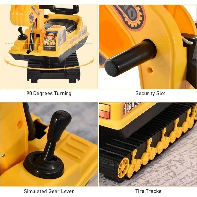 HOMCOM NO POWER Ride On Excavator Toy Tractors Digger Movable Scooter Walker Pretend Play Toddler Construction Truck Basket Storage For Boys Girls 3 HOMCOM NO POWER Ride On Excavator Toy Tractors Digger Movable Scooter Walker Pretend Play Toddler Construction Truck Basket Storage For Boys Girls - Image 3