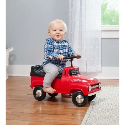 HearthSong Red Retro Ford Pickup Truck Foot-To-Floor Ride-On for kids 1 HearthSong Red Retro Ford Pickup Truck Foot-To-Floor Ride-On for kids