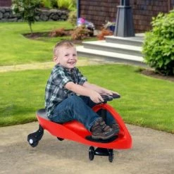 Toy Time Kids' Wiggle Car Ride-On Toy - 30" x 13.5" x 16", Red/Black