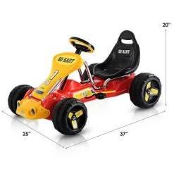 Costway Go Kart Kids Ride On Car Pedal Powered Car 4 Wheel Racer Toy Stealth Outdoor